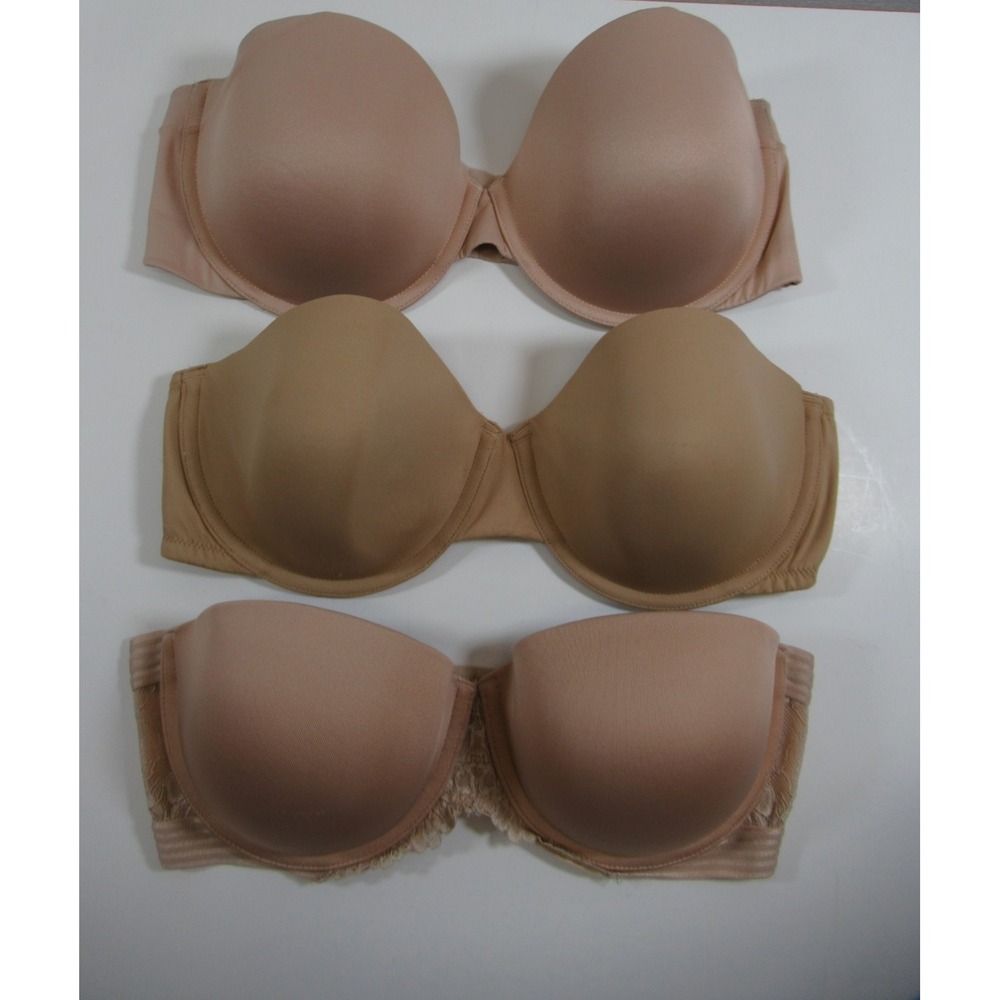 3 Maidenform Strapless Bra Lot 38C Beige Underwire SE1102 07955 SE6900